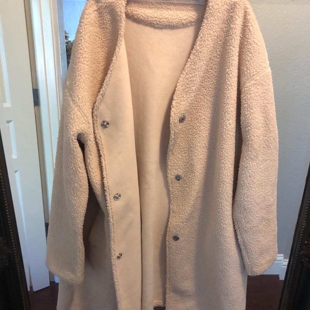 Warm winter fuzzy coat